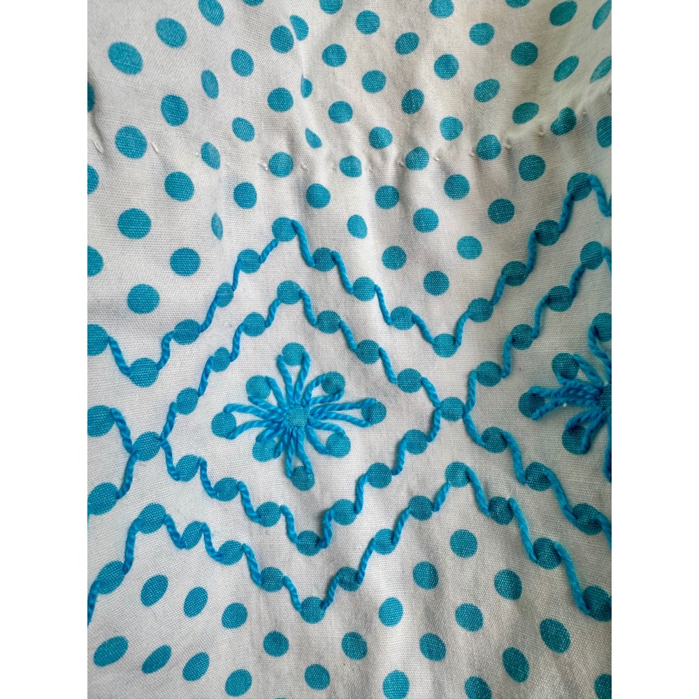 VTG Pinup Half Aprons 1950s Blue & Purple Gingham Pocket RikRack Retro Kitchen - Picture 9 of 12